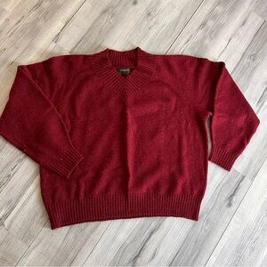 Banana Republic ALPACA BLEND PULLOVER SWEATER Size XL Men's Burgundy V Neck Top